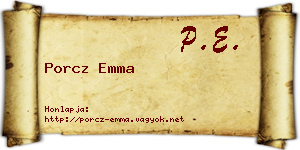 Porcz Emma névjegykártya